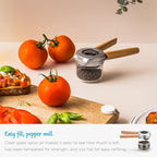 Dreamfarm Ortwo Original Ergonomic 1-or-2-Handed Re-Fillable Pepper, Spice, Seed, Coffee Mill with 6 Grind Settings - 2oz Beechwood