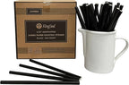2,000 Count | Kingseal FSC Certified Paper Cocktail Straws, Stirrers, Unwrapped, 5.75 Inch Length x 6mm Diameter, BLACK, "Jumbo" Size, Biodegradable, Earth Friendly, Bulk Pack - 4 Boxes x 500