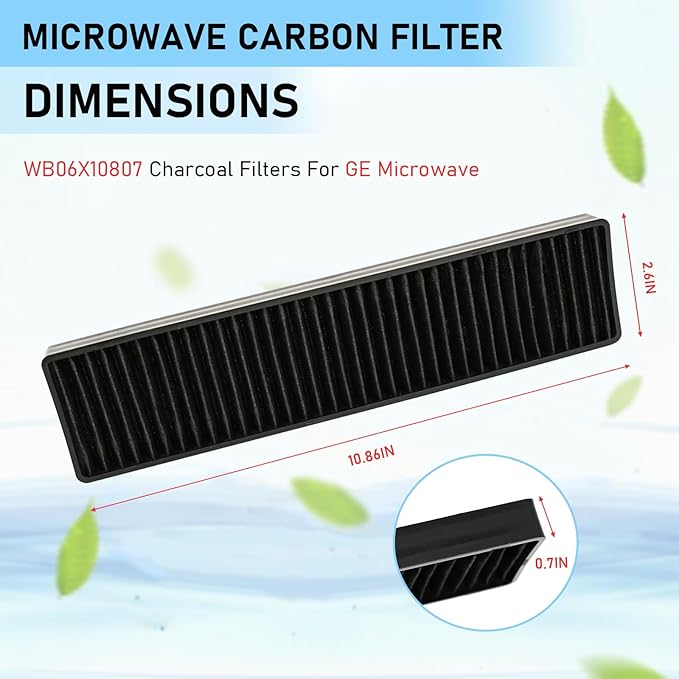 2-Pack WB06X10807 Microwave Charcoal Filters - Compatible with GE & Whirlpool Microwaves JVM2052SN1SS JVM2052SN2SS CVM521P2M5S1 JVM7195SK5SS PNM9216SK5SS PNM9216SK6SS JNM7196RW1SS Maintenance