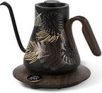 Gooseneck Electric Kettle with ±1℉ Temperature Control for Pour Over Coffee & Tea, Quick Heating, BPA-Free Stainless Steel, Built-in Brew Timer, 1500W/0.9L (Rainforest)