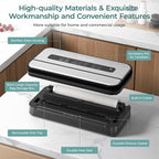 Upgraded Vacuum Sealer for Food, 90kpa 14 in 1 Food Sealer Vacuum Sealer Machine, Easy Lock Handle/Sous Vide Friendly, Liquid/Dry/Moist Food Saver Storage Vacuum Sealers with 2 Roll Bags (25 Max)