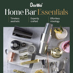 Barillio Bartender Kit Bag with Gold Cocktail Shaker Set - Waxed Canvas, Traveling Bar Tools Bag with 17-Pc Cocktail Kit - Travel Mixology Bartending Kits - Mobile Bar Roll with Strap & Accessories