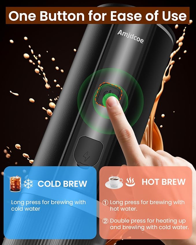 Portable Espresso Maker, 20 Bar Electric Espresso Machine for Travel, Camping, Rechargeable USB-C Mini Coffee Maker for NS Capsule Pods and Ground Coffee, Matte Black