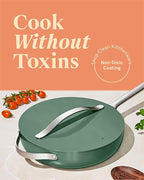 Caraway Nonstick Ceramic Sauté Pan with Lid (4.5 qt, 11.8") - Non Toxic, PTFE & PFOA Free - Oven Safe & Compatible with All Stovetops (Gas, Electric & Induction) - Sage