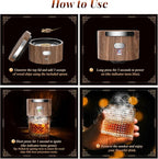 Electric Whiskey Smoker Kit Built-in Lighter, Rechargeable Cocktail Smoker Kit with 6 Wood Chips, No Butane Required, Fits Most Glasses,Ideal Christmas/Birthday Gifts for Men, Dad, Husband (Walnut, S)