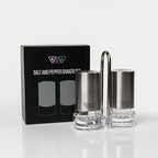 KSL Original Glass Salt and Pepper Shakers Set - Stainless Steel Salt Shaker and Pepper Shaker - Salt and Pepper Shaker Set for Salts and Pepper