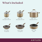 Anolon Advanced Home Hard Anodized Nonstick Cookware/Pots and Pans Set, 9 Piece - Bronze