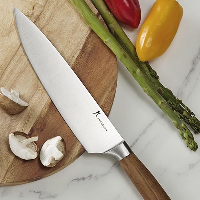 Natura Series 4 PCS Chef Knife Set with Gift Box, Ultra Sharp Kitchen Knives with Natural Wooden Handles