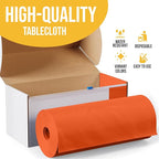 Exquisite Party Solids 54 Inch X 100 Feet Orange Plastic Table Cover Roll in A Cut - to - Size Box with Convenient Slide Cutter. Cuts Up to 12 Rectangle 8 Feet Plastic Disposable Tablecloths