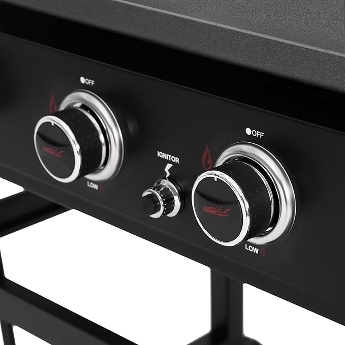 Royal Gourmet GB4000P 4 Burner Propane Gas Griddle with Hard Cover and Foldable Side Tables, 35-Inch Flat Top Grill with 766 Sq. In. Cooking Area for Backyard and Tailgating, Black