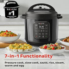 Instant Pot 8-Quart RIO Chef Series 7-in-1 Multi-Cooker – Pressure Cook, Slow Cook, Rice, Steam, Sauté, Yogurt & Warm – Easy-Release Steam, Large Capacity, Nonstick Pot, Black