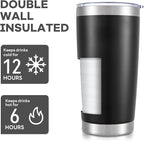 20 oz Tumbler with Lid Stainless Steel Insulated Tumblers Bulk Double Wall Vacuum Cups Powder Coated Travel Mug Keep Drinks Cold and Hot, Mix, 12 Pack