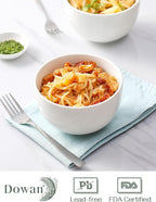 DOWAN 5.8" Deep Soup Bowls & Cereal Bowls - 30 Ounces Large Bowls Set of 4 for Kitchen - White Ceramic Bowls for Cereal, Soup, Oatmeal, Salad, Ramen, Noodle, Rice - Dishwasher & Oven Safe