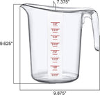 Amazing Abby - Melissa - Unbreakable Plastic Measuring Pitcher, Food-Grade Measuring Jug, 16-Cup Capacity (4-Quart), Stackable and Dishwasher-Safe, Great for Oil, Vinegar, Flour, More