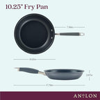 Anolon Advanced Home Hard Anodized Nonstick Skillet, 10.25 Inch – 10 Inch Fry Pan, Non Stick Saute Pan, Durable Cooking Skillet - Moonstone