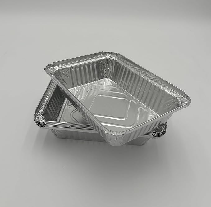 Heavy Duty Disposable Aluminum Foil Pan - Durable Tin Pan for Grilling, Cooking, Heating, Food Storage - Oven Safe, Freezer Safe, Gas & Electric Stovetop Compatible