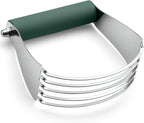Spring Chef Large Dough Blender For Baking, Manual Dough Cutter Tool, Stainless Steel Puff Pastry Cutter Tool with Sharp Blades, Dishwasher Safe Pastry Blender for Easy Mixing - Pine Green