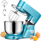 Stand Mixer, POWWA 7.5 QT Electric Mixer, 6+P Speed 660W Household Tilt-Head Kitchen Food Mixers with Whisk, Dough Hook, Mixing Beater & Splash Guard for Baking, Cake, Cookie, Kneading (Blue)