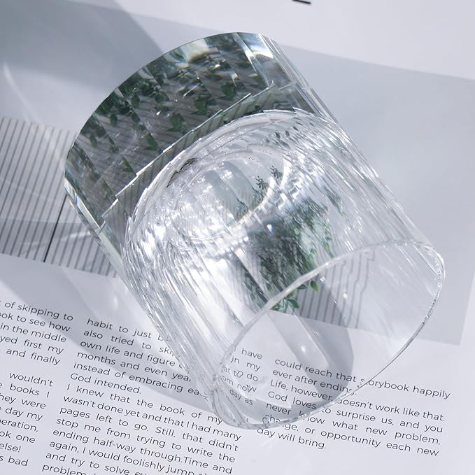 KAMMAK Crystal Whiskey Glasses Set of 2, 10.14 Oz Old Fashioned Tumbler with Delicate Cut Rim & Thick Heavy Base, Elegant Barware for Scotch, Bourbon, Cocktail, Wine - Ideal Gift & Home Drinkware