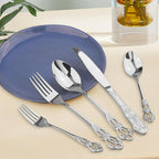 Retro Royal Silverware Set With Gift Box, 60-Pieces Cutlery Set Utensils Stainless Steel Flatware For 12 MIKIWAY Kitchen Tableware Set For Gifts Festive, Dishwasher Safe, Mirror Polishing