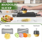 HomeHacks Vegetable Chopper Vegetable Cutter, 12 in 1 Kitchen Gadget, Dicer, Slicer, Onion Cutter, Salad, Cheese Grater & Egg Separator - Multi-Functional Veggie Chopper Lid with Handle (Grey)