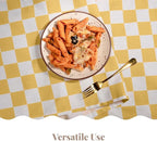 Folkulture Table Runner | Table Runners 72 inches Long | Checkered Table Runner for Farmhouse Decor or Boho Decor | Yellow Table Runners for Dining Room Table Decor | Table Decorations for Party