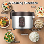 15L Commercial Rice Cooker & Warmer (84 Cup Cooked, 15.8 QT) Smart Large Rice cooker 6 Rice Cook Functions 24-Hr Delay Timer | LED Display | Auto Keep Warm | Non-Stick Inner Pot