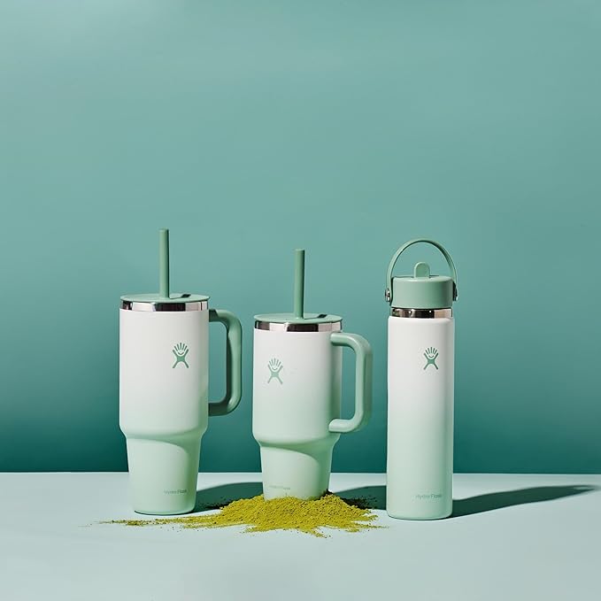 Hydro Flask 40 Oz Travel Tumbler with Handle, Lid and Straw - Insulated Stainless Steel in Matcha Ombre