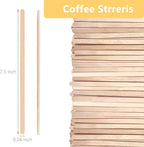 1000 Pack Birch Wood Coffee Stirrers, 7.5 Inch Sturdy Coffee Stir Sticks, Smooth Round Ends, Splinter-Free Disposable Stir Sticks for Coffee, Cocktails, Office, Home Use