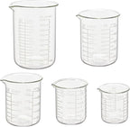 Ackers Etching Scale Glass Measuring Cup Set-V-Shaped Spout,Includes 60ml(2OZ), 120ml(4OZ), 250ml(8OZ), 500ml(16OZ), and 1000ml (32OZ) for Kitchen or Restaurant, Easy to Read