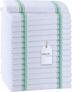 Dish Towels Set (Value Pack of 15) Size 15x25 Inch, 100% Cotton Soft & Absorbent Linen Kitchen Towels, Tea Towels, Reusable Cleaning Cloths for Household Cleaning (Green)