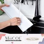 Miicol Porcelain Serving Platters Set of 3, Large Serving Trays 14 Inch, White Rectangle Plates, Ceramic Serving Dishes for Party, Restaurant, Buffet, Steak, Dessert, Salad, Fruit, Microwave Safe