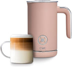 COOK WITH COLOR 4-in-1 Electric Milk Steamer and Frother - 2-Minute Heating and Frothing, Hot and Cold Foam Maker for Coffee, Latte, Cappuccino, Macchiato, Milk Warmer, Auto Shut Off, Blush