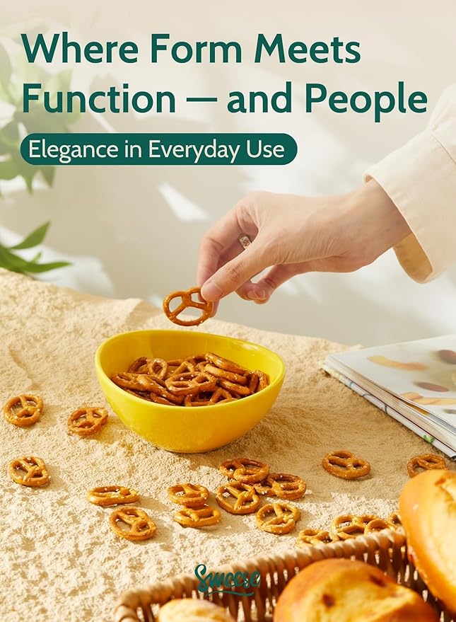 Sweese Porcelain Bowls Set - 5 Inch, 10 oz, Assorted Colors, Set of 6, Microwave Dishwasher Safe for Desserts, Soups