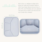 Leak Proof Bento Box Food-Grade Silicone Bento, BPA, Phthalate, Lead, & PVC Free - Bento Lunch Box for Daycare, Kids, & Adults - Leak Resistant Sets With Lids Snack Box Container (Grey 4)