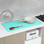 Silicone Dish Drying Mat for Multiple Usage,Easy clean,Eco-friendly,Heat-resistant Silicone Mat for Kitchen Counter or Sink,Refrigerator or Drawer Liner Mint 5XL 36inches x 18inches