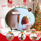 Huanyu 3-Tier Mini Chocolate Fountain Machine 10 Bamboo Skewers Removable Serving Tray 16-Ounce Chocolate Fondue Fountain for Party Birthday Wedding Chocolate Nacho Cheese BBQ Sauce Liqueurs (Red)