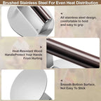 Stainless Steel Burger Press, 6.3" NonStick Hamburger Smasher Tool & Grill Press, 1.32lbs Grill Press with Wood Handle for Blackstone Camp Chef Pitboss Weber Griddle Grills(Round)