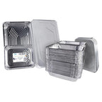 IDL Packaging Aluminum Foil Pans with Lids, Medium - 75 pc Chafing Dish Set - 25 Full Size and 50 Half Size Steam Table Pans + Lids - Disposable Cookware for Catering, Buffet, Party, BBQ