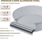 HONGBAKE 9 Inch Round Cake Pan Set of 2, Nonstick Ceramic Coating Cake Molds with Diamond Texture, Aluminized Steel Cake Pans Sets for Baking & Cheesecake, Heavy Duty & Non-Toxic (Gray, 2PCS)