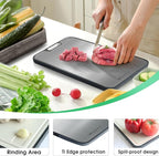 Titanium Cutting Board for Kitchen,Double Sided FoodGrade,Pure Titanium&Wheat Straw PP,Non-Toxic,Non-Slip,Dishwasher Safe,Ideal for Meat,Vegetables,Fruit