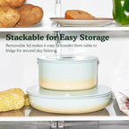 Ombré Titanium Ceramic Cookware Set Non Toxic – 8 Pcs Non Stick Pots and Pans Set with Removable Handles, Magnetic Lid & Wooden Spatula for Cooking – Oven & Dishwasher Safe (Catalina Blue)