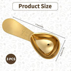 3PCS Tablespoon Measuring Spoon Stainless Steel, Metal Coffee Measuring Spoon Coffee Bean Scoop Short Handle Tablespoon Scoop for Powder Milk Tea Sugar Juice Olive Oil Kitchen Gifts, 15 ml Gold