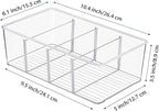 Vtopmart 8 Pack Food Storage Organizer Bins, Clear Plastic Bins for Pantry, Kitchen, Fridge, Cabinet Organization and Storage, 4 Compartment Holder for Packets, Snacks, Pouches, Spice Packets