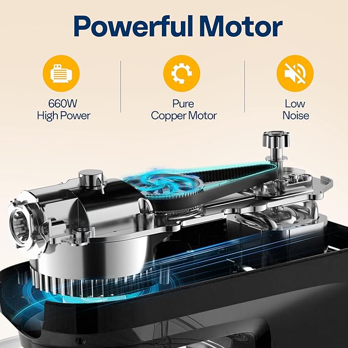 VIVOHOME 9 in 1 Multifunctional Stand Mixer with Fermentation, 6 Speed 7.5 Quart Kitchen Electric Food Mixer with Timer, Meat Grinder, Juice Blender, Vegetable Slicer, Pasta and Cookie Maker, Black