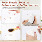 Manual Coffee Grinder - 95 Ceramic Burr, Adjustable Coarse to Fine, 30g Beans & 80ml Powder, Detachable Handle for Espresso, French Press, Camping (white)