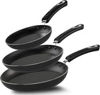 Utopia Kitchen Nonstick Cookware 3 Piece Omelette Pan Skillet Set, Nonstick Frying Pans with Induction Bottom, 8, 9.5 & 11 Inches Frying Pans with Bakelite Handles, PFOA Free, Grey