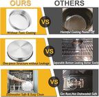 P&P CHEF Cake Pan Set of 4, Stainless Steel Baking Round Cake Pans Tins Bakeware for Birthday Wedding, Leak-proof & Easy Clean, Mirror Finish & Easy Releasing, 9.5 Inch