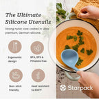 Starpack 'Stir & Serve' Silicone Cooking Utensils Set (5 Pcs) - Kitchen Utensil Set Heat Resistant to 600°F - Kitchen Utensils for Nonstick Cookware - Silicone Utensil Set for Mixing & Cooking