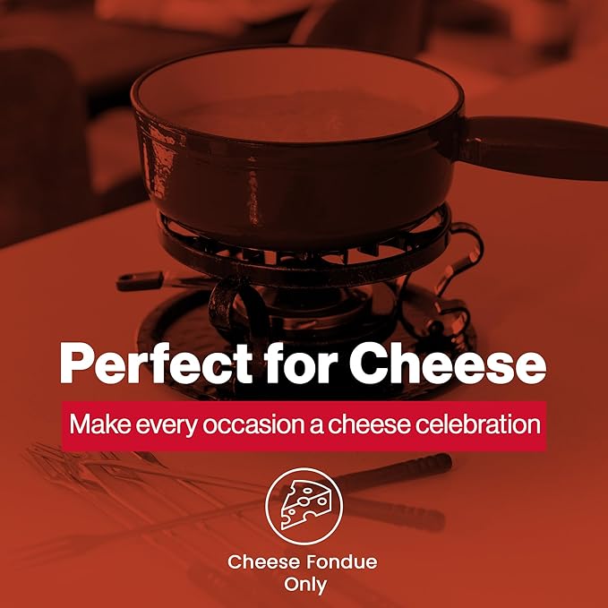 Swissmar Lugano Cast Iron Cheese Fondue Set, 9-Piece, 2 QT / 2 L - Ideal for Melting Cheese, Chocolates, Caramel, & More - Perfect for Kitchen Collection & Gift Giving - Deep Blue
